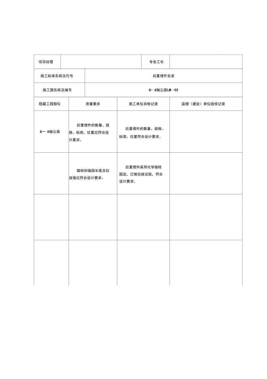 幕墙预埋件施工隐蔽验收记录mq2.3.1_第5页