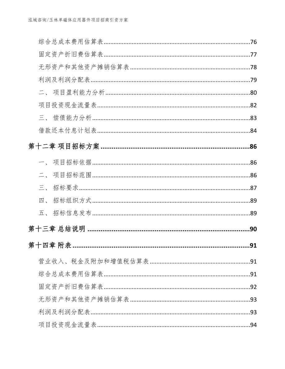 玉林单磁体应用器件项目招商引资方案（模板参考）_第5页