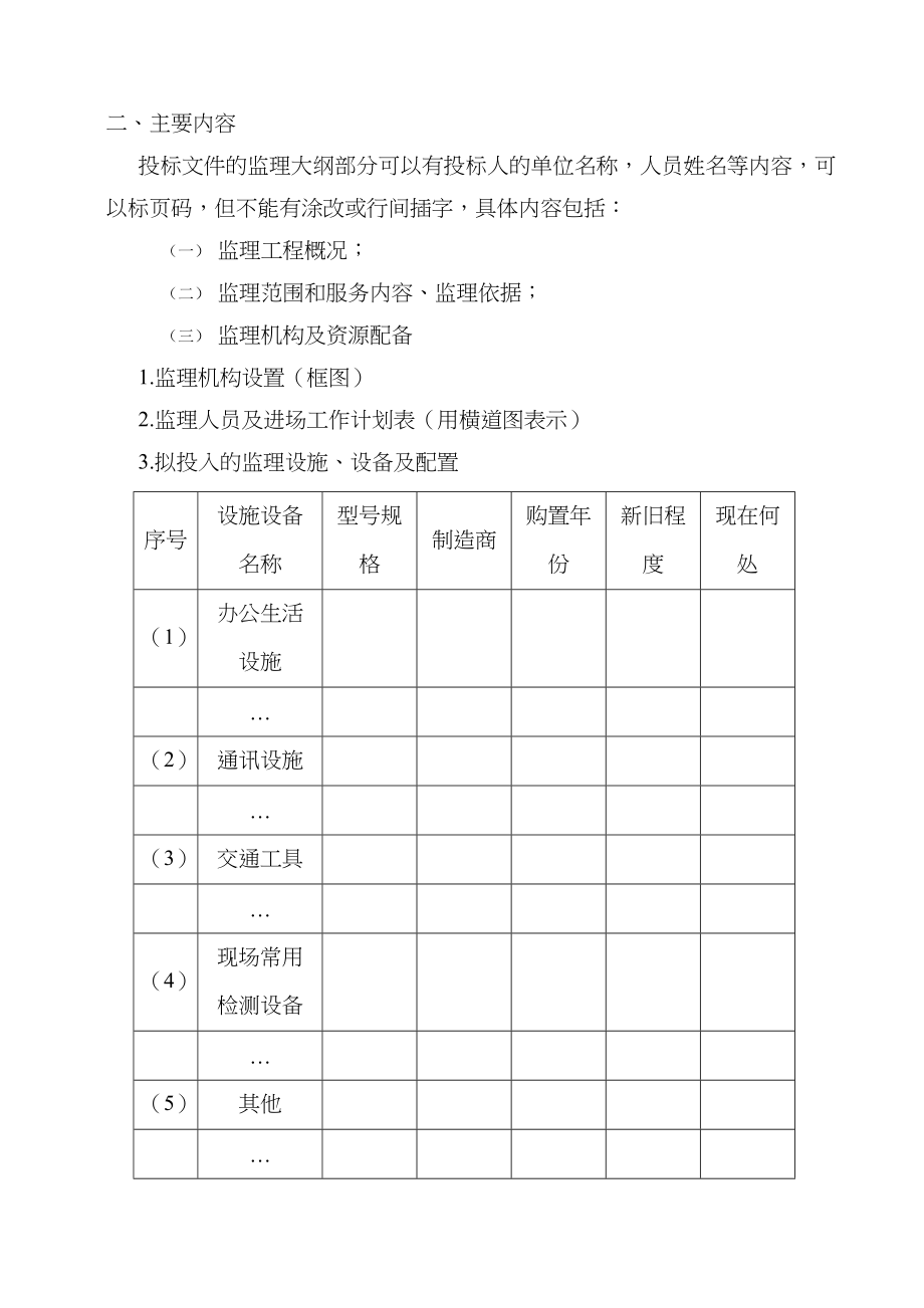 高效节水灌溉工程监理大纲投标文件_第3页