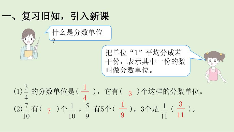 五年级下册数学课件同分母异分母分数加减法人教版24张PPT_第2页