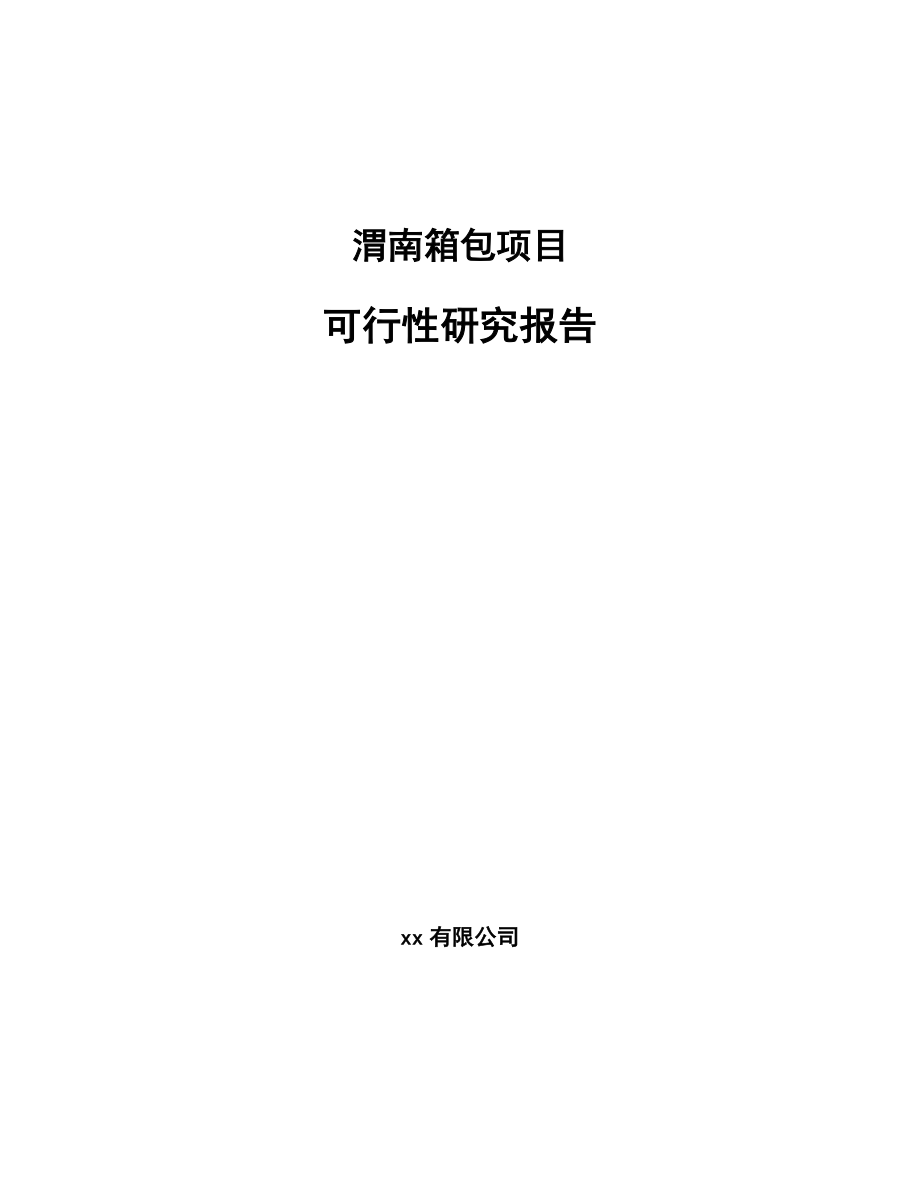渭南箱包项目可行性研究报告_第1页