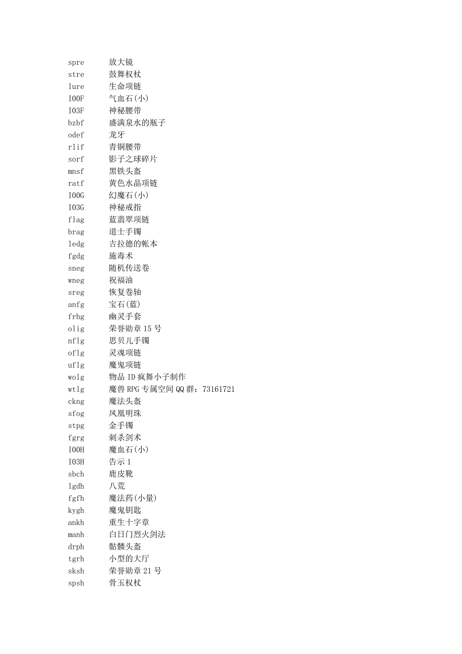 仿盛大传奇14物品ID代码.doc_第4页