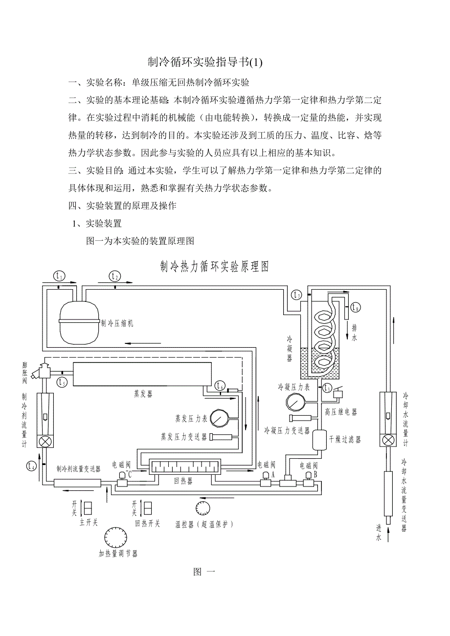 制冷循环实验指导书_第1页