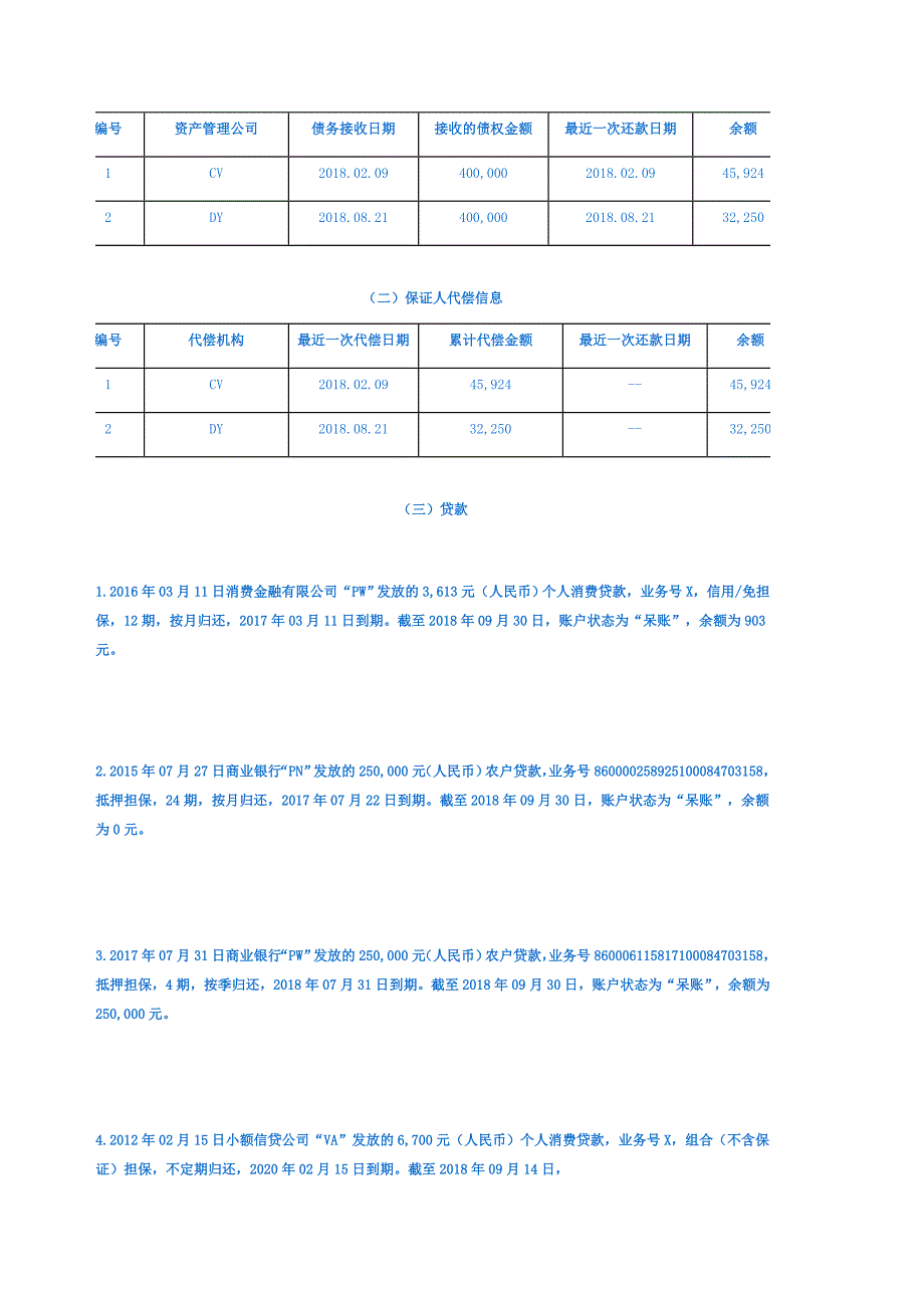 2019银行征信(银行版)个人报告样本.doc_第4页