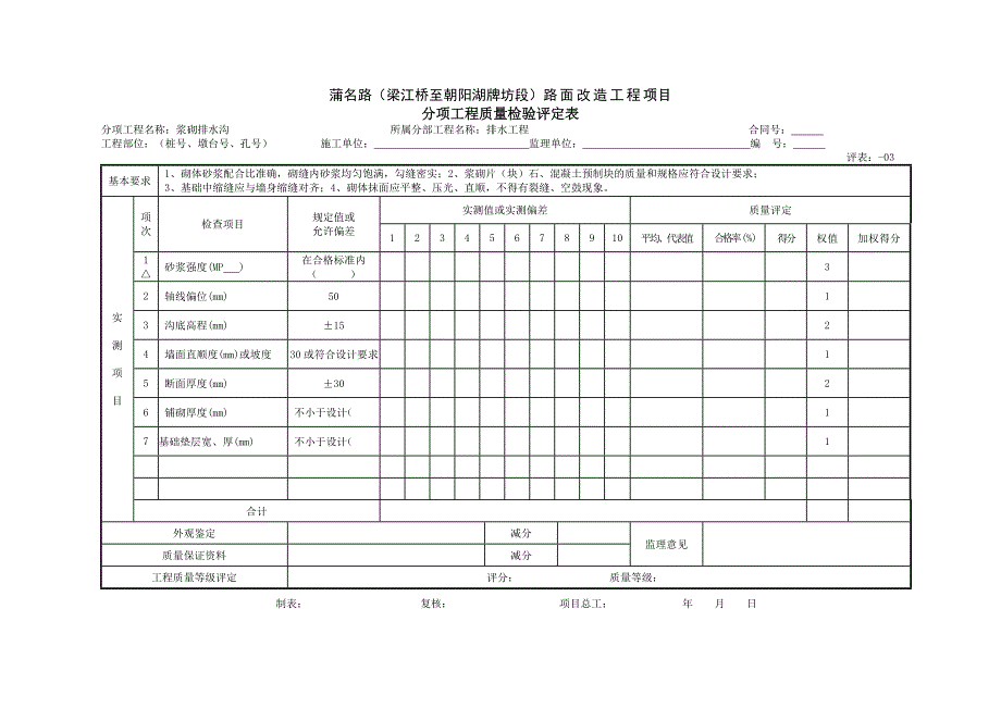 E-公路工程分项工程质量检验评定表格.doc_第3页