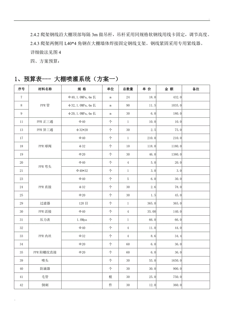 蔬菜大棚喷灌系统设计方案图纸_第5页