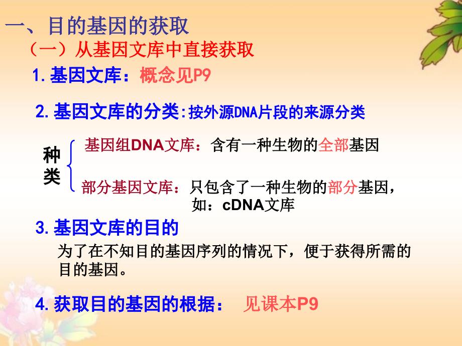 新课标人教版高中生物选修三专题一基因工程的基本操作程序精品课件_第3页