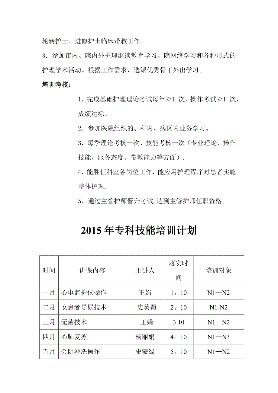 妇产科护理人员分层级培训计划新修_第4页