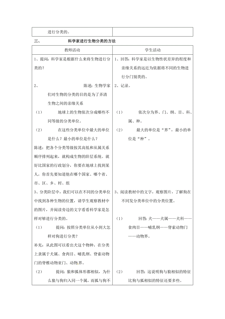 八年级生物下册生物的分类教案北师大版_第4页