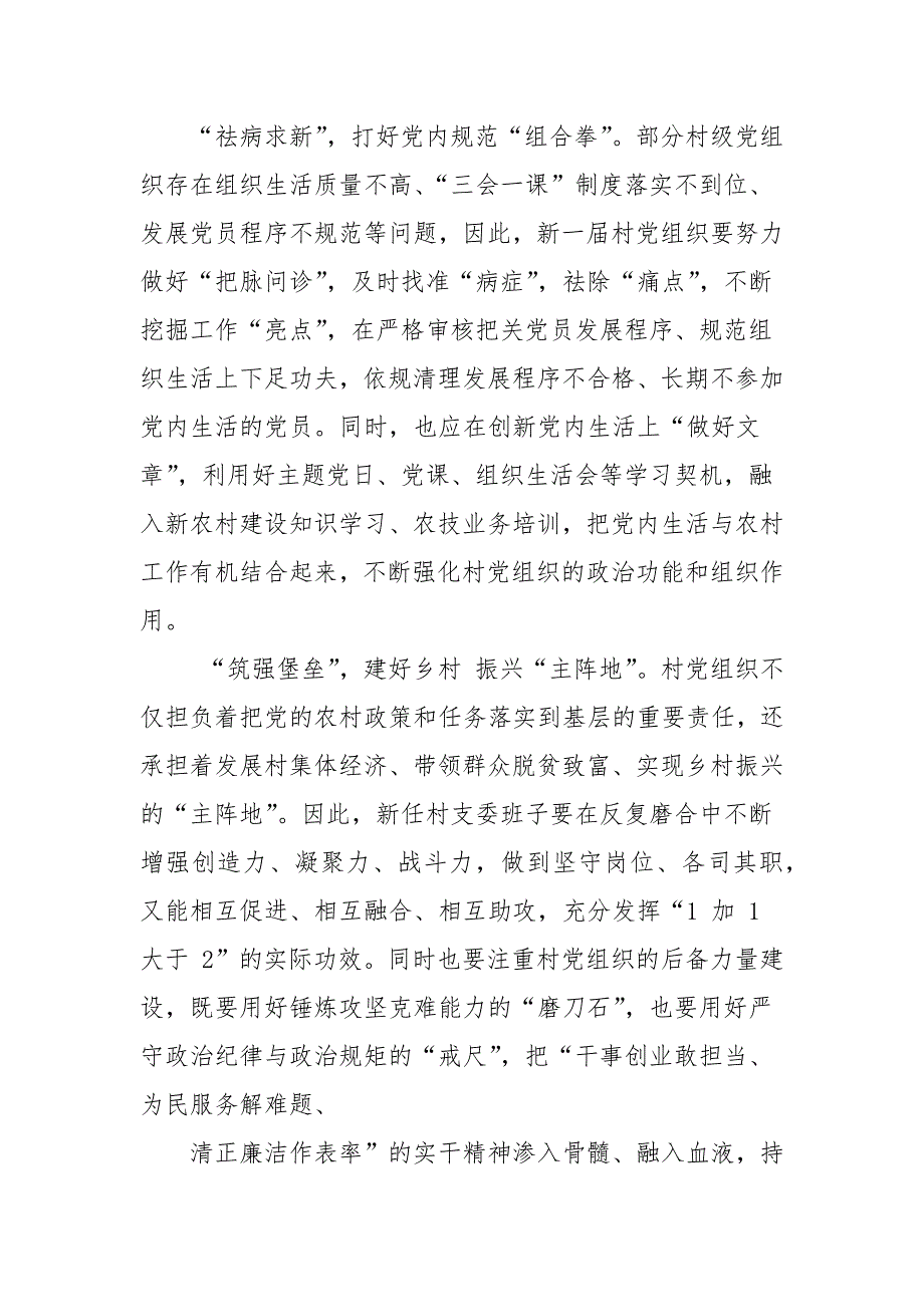 村社两委换届选举新一届村支委班子表态发言_第2页