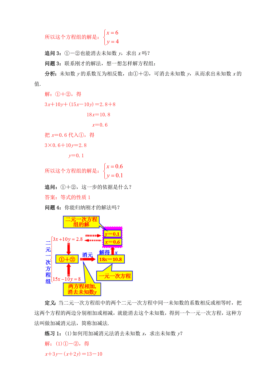 七年级数学下册8.2.2消元解二元一次方程组加减消元法教案新版新人教版新版新人教版初中七年级下册数学教案_第2页