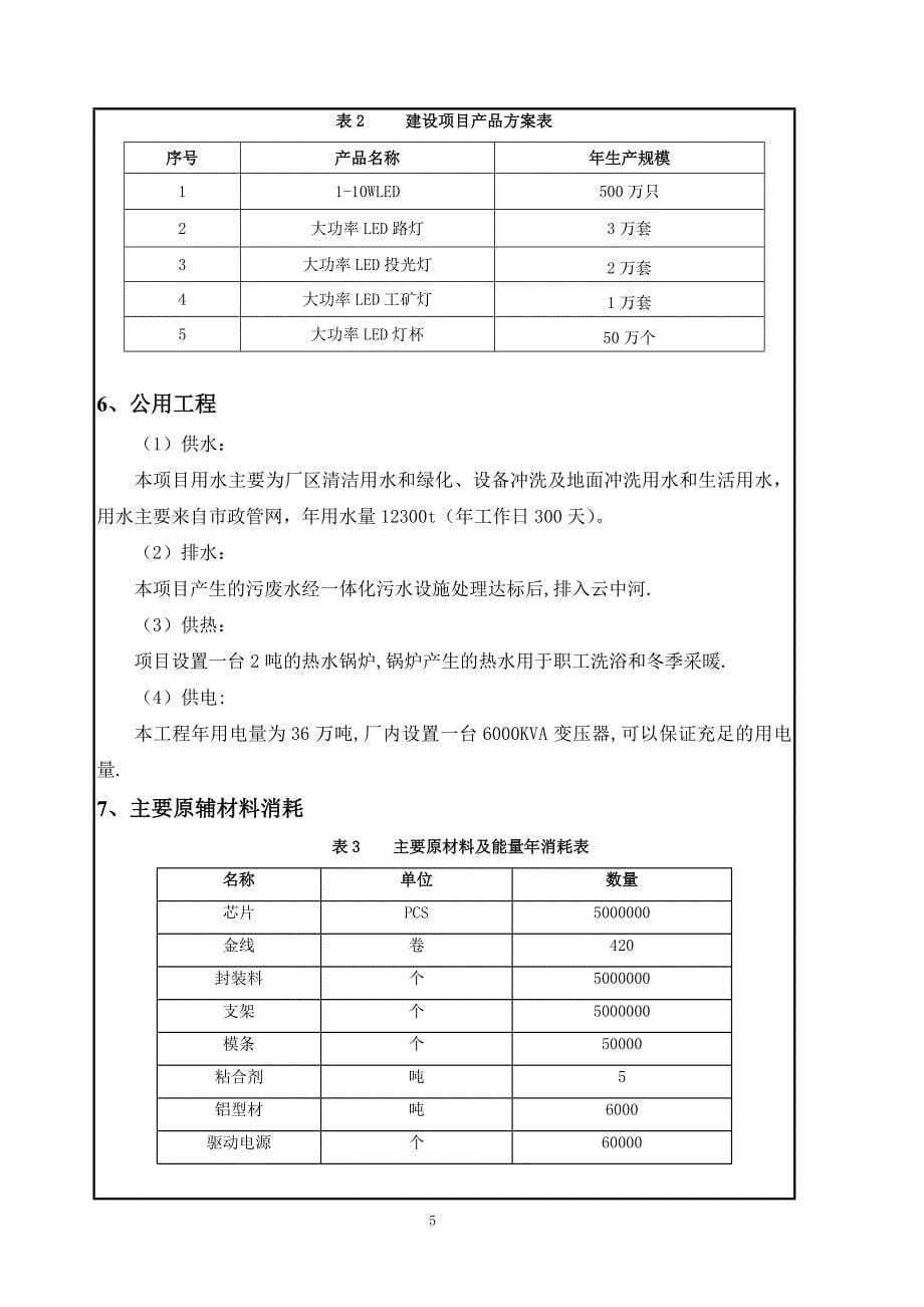 大功率LED封装及照明应用建设项目环评报告表_第5页