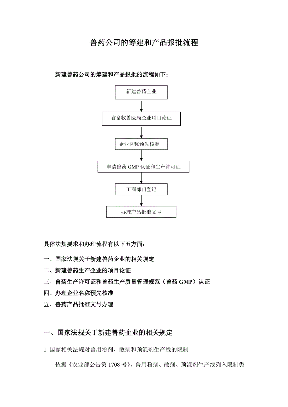 兽药公司的筹建和产品报批流程.doc_第1页