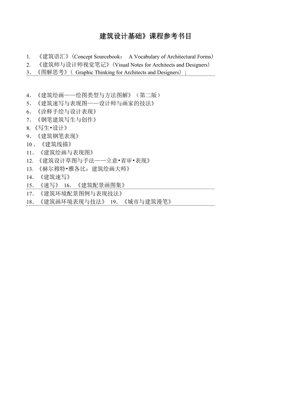 建筑设计基础课程参考书目_第1页