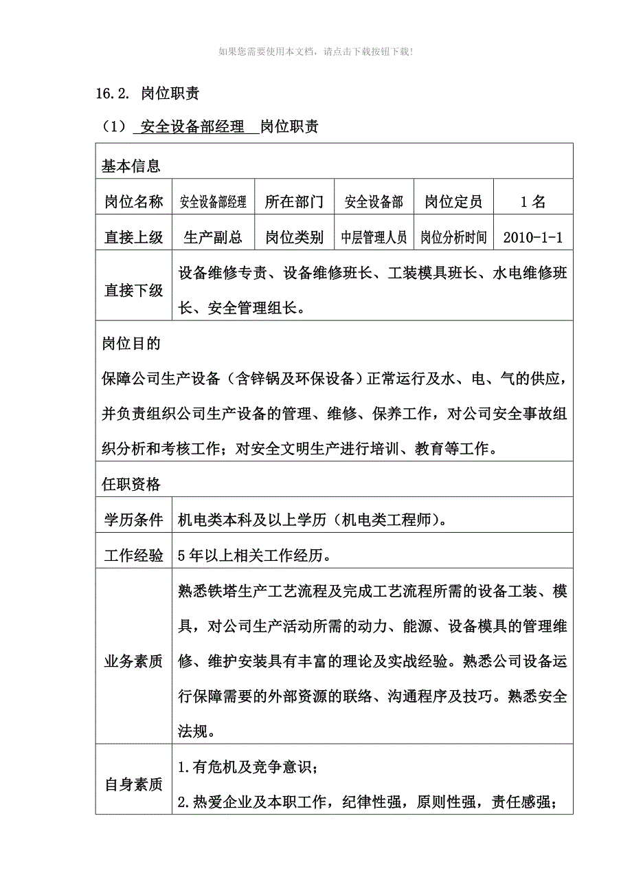 推荐设备部职责及岗位职责_第2页