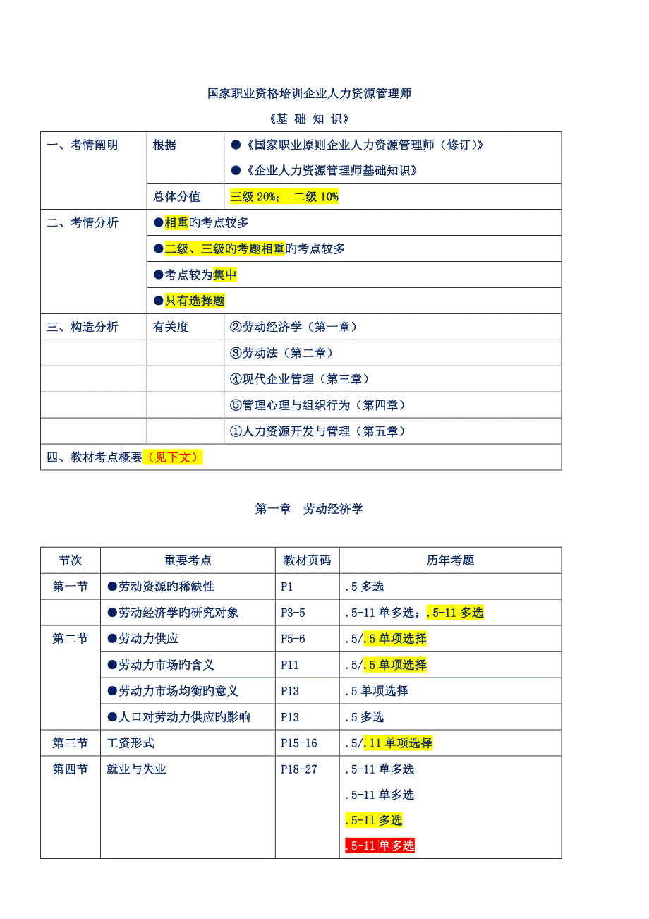 2023年企业人力资源管理师三级基础知识第01讲讲义_第1页