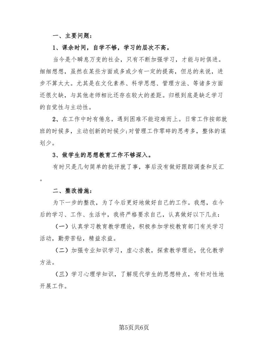 教师自查报告总结模板.doc_第5页