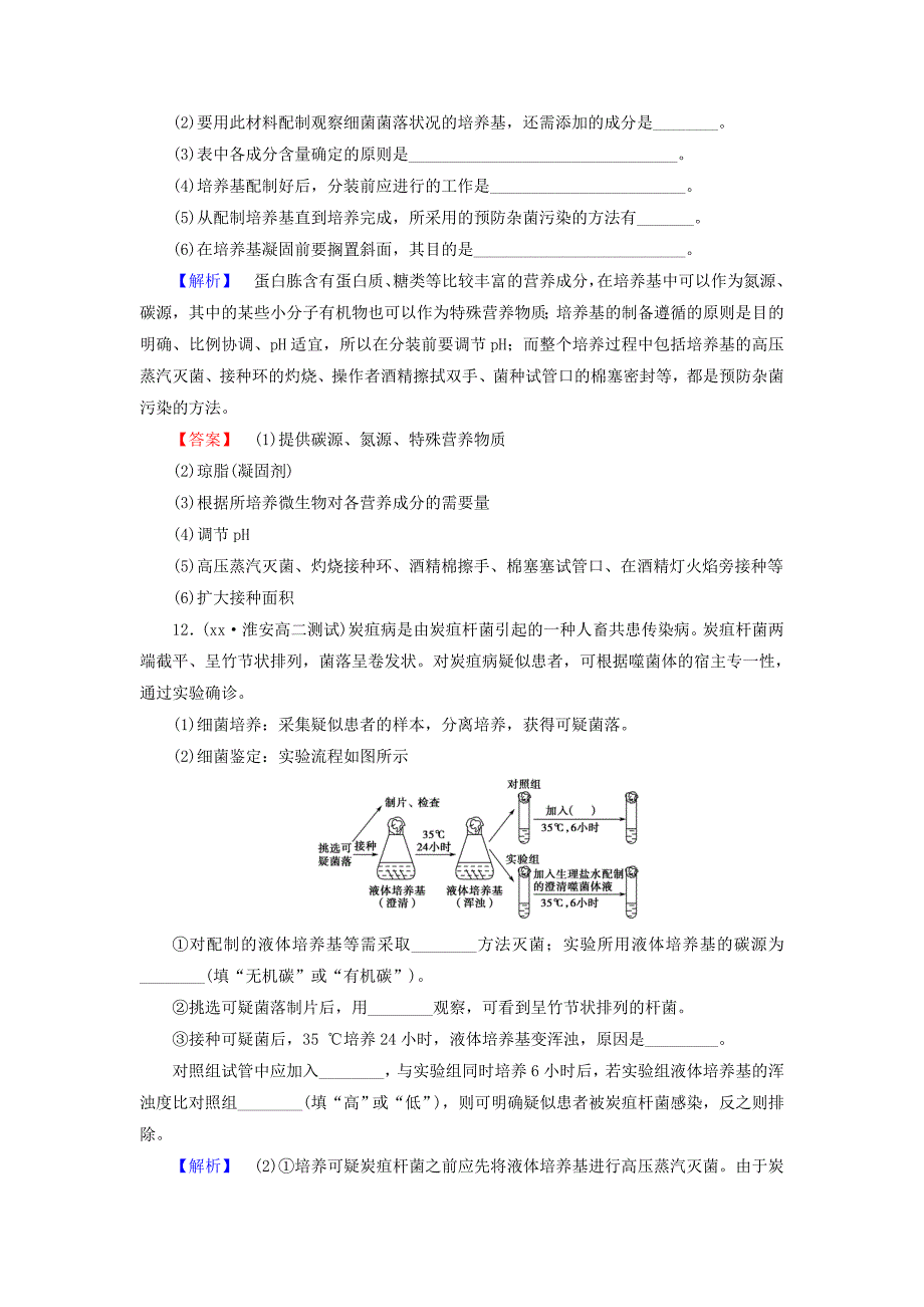 高中生物 课时作业1 苏教版版选修1_第4页