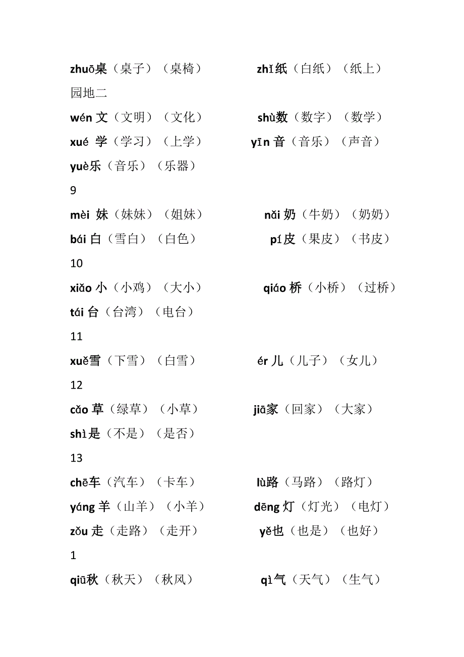 一年级上册组词大全_第3页