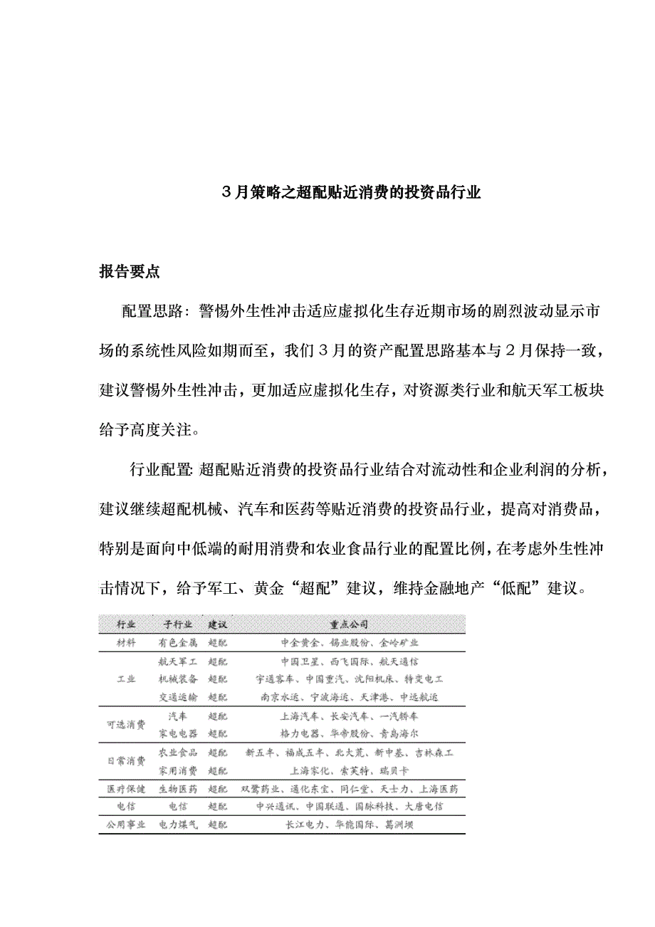 超配贴近消费的投资品行业分析(doc 18)_第1页