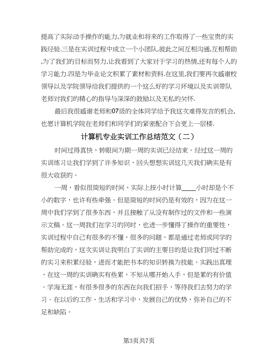 计算机专业实训工作总结范文（四篇）.doc_第3页