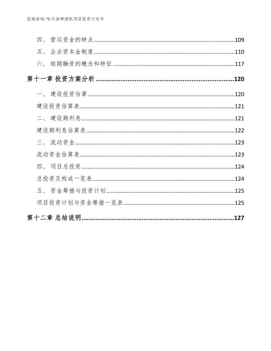 哈尔滨啤酒机项目投资计划书_模板_第5页