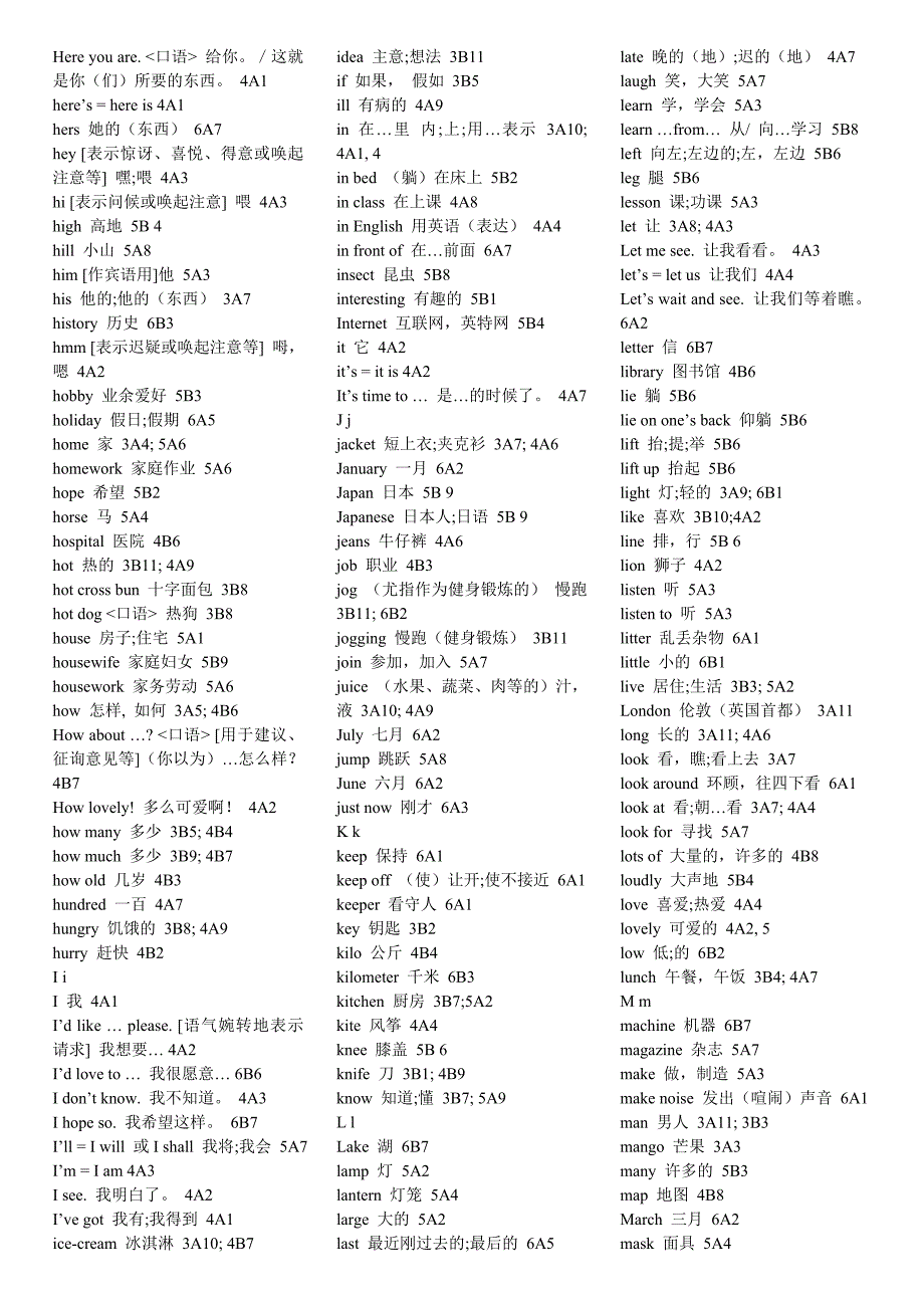 牛津小学英语单词汇总23039.doc_第4页