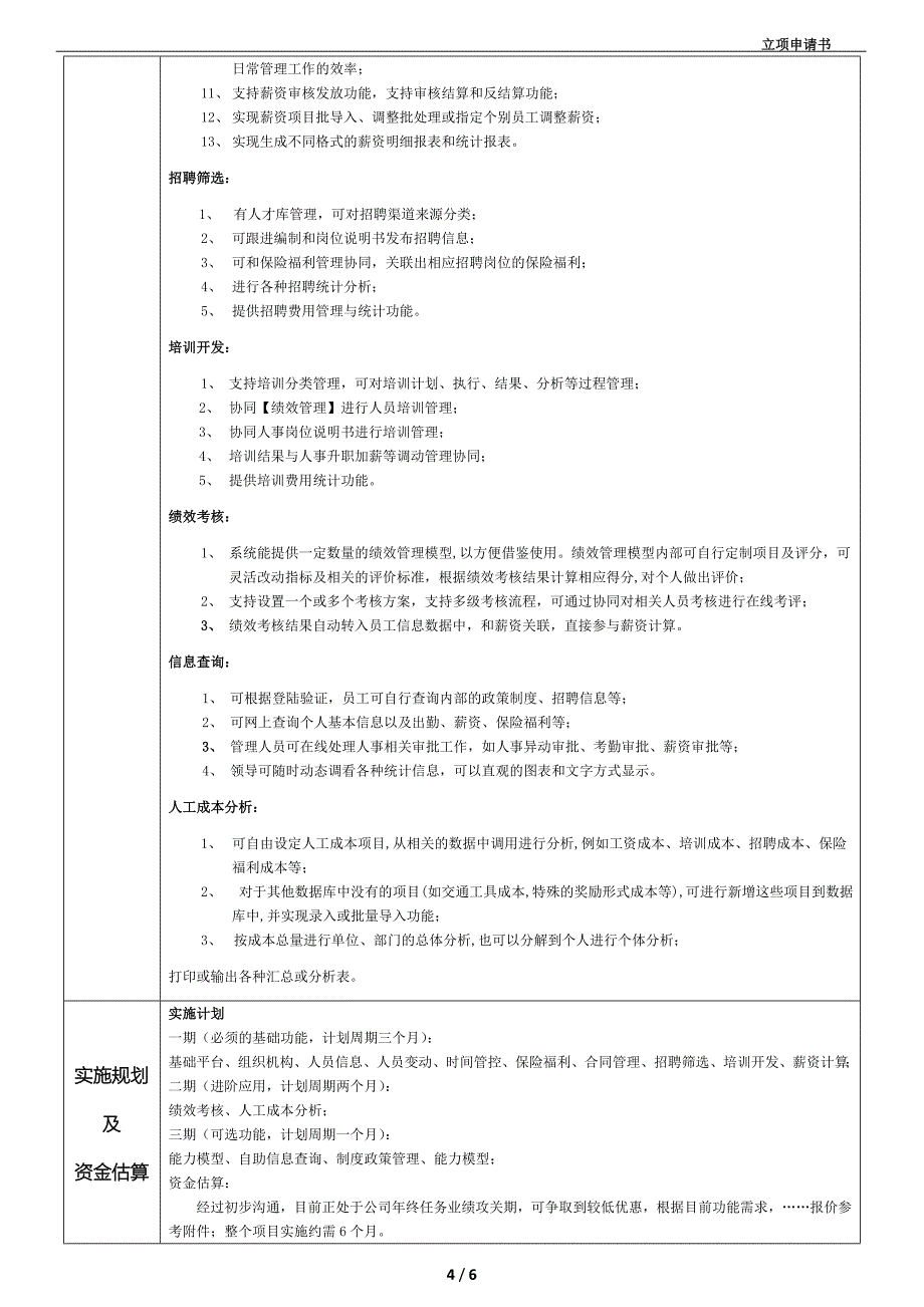 集团人力资源信息管理系统项目立项申请书_第4页