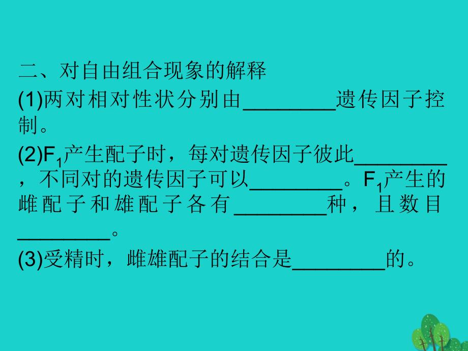 高三生物第一章 盂德尔的豌豆杂交实验（二）（第2课时）（必修2）_第4页