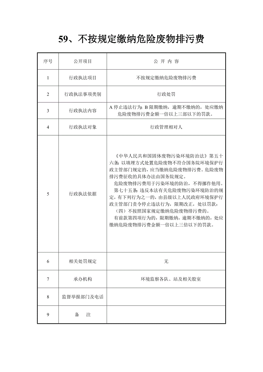 59、不按规定缴纳危险废物排污费_第1页