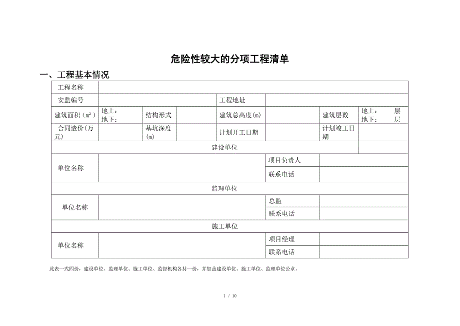 危险性较大的分项工程清单_第1页