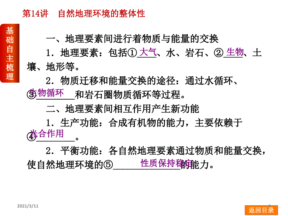 高三地理一轮复习课件第6章自然地理环境的整体性与差异性_第4页