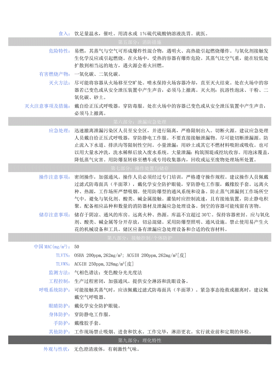 甲醇安全技术说明书_第3页