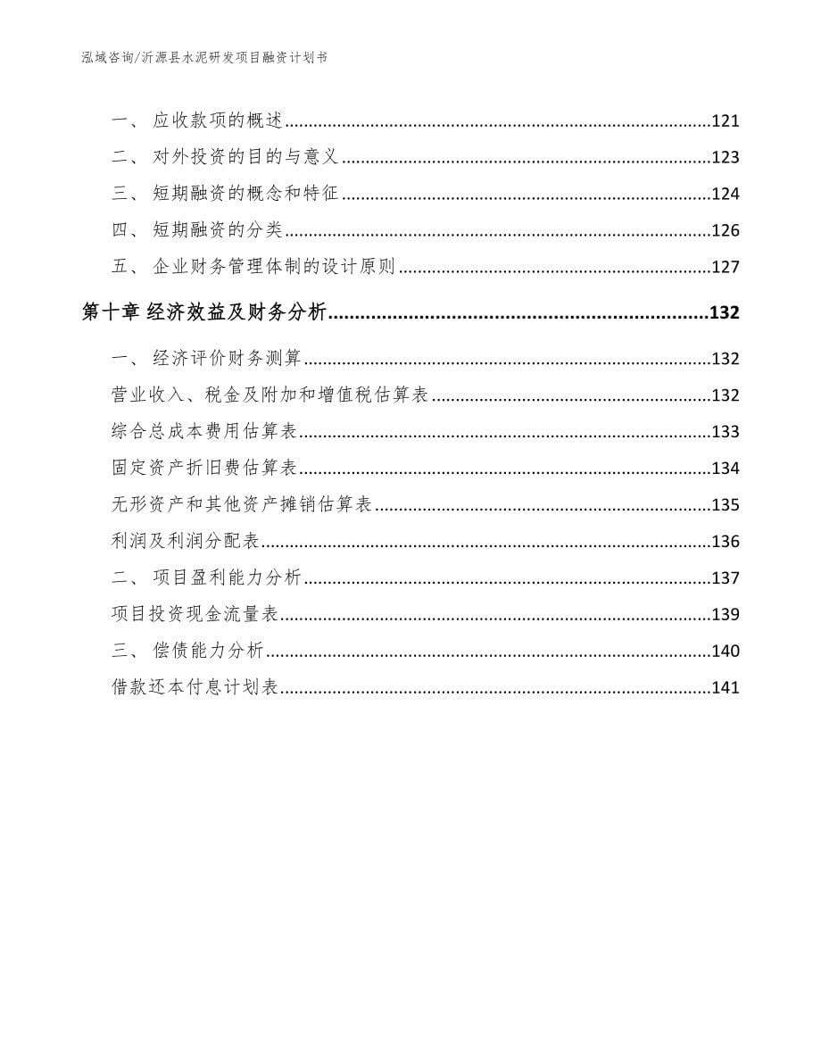 沂源县水泥研发项目融资计划书（模板范文）_第5页