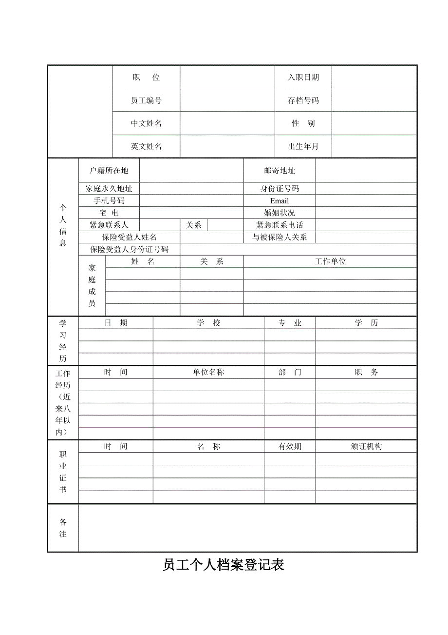 人事表格全记录样本.doc_第1页