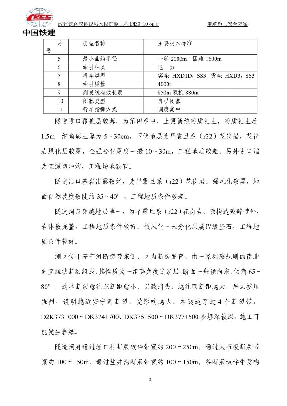 隧道安全施工方案(doc 52页)_第5页