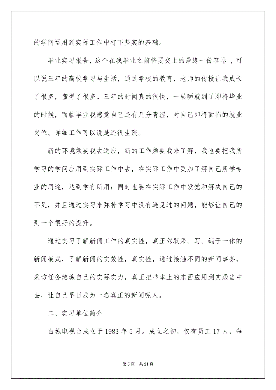 新闻类实习报告模板集锦6篇_第5页