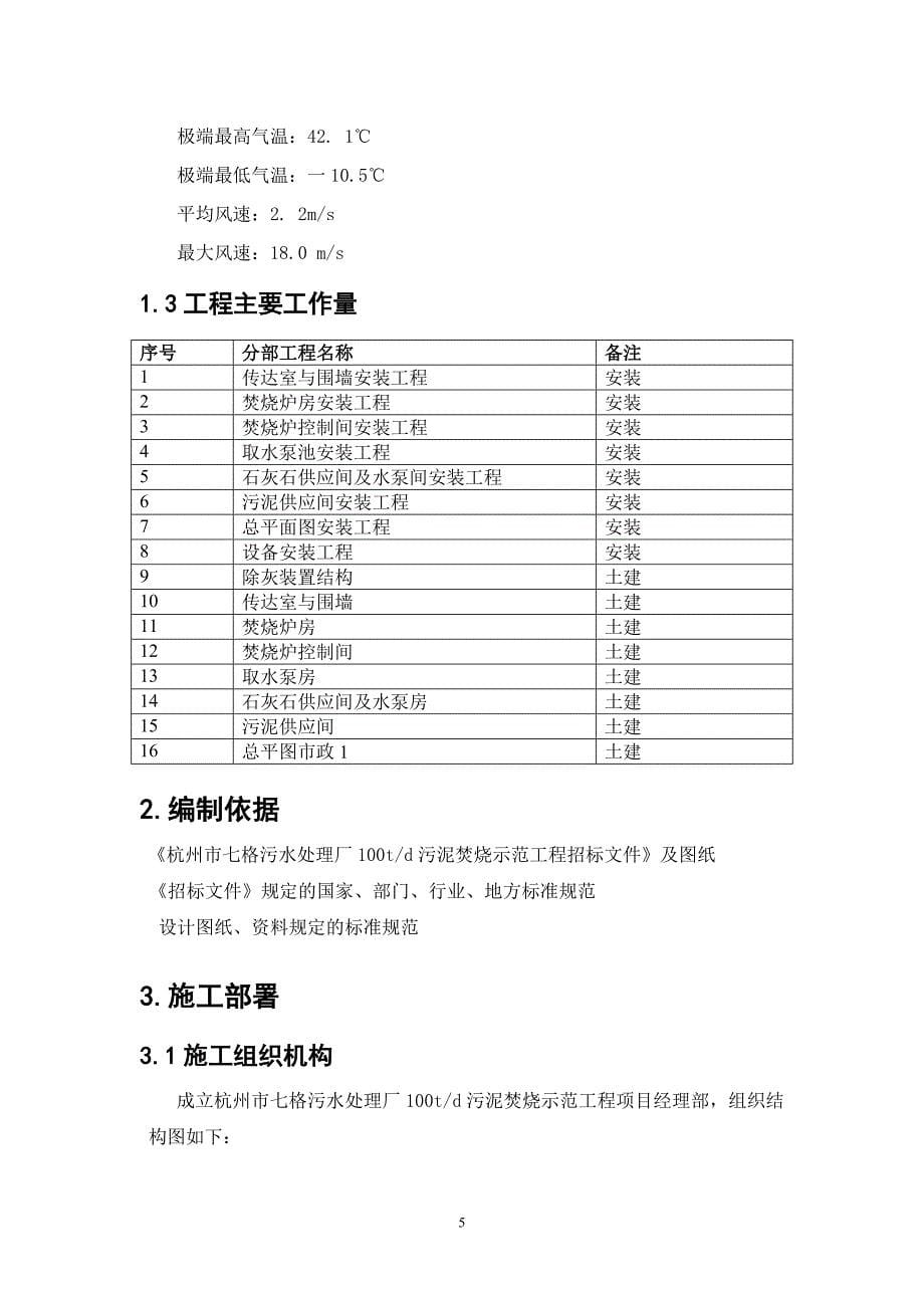 污水处理厂100T#d污泥焚烧示范工程施工组织设计#浙江_第5页