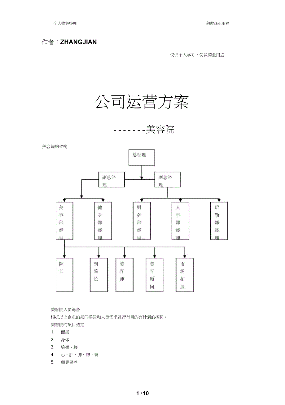 美容院运营方案[11页]_第1页