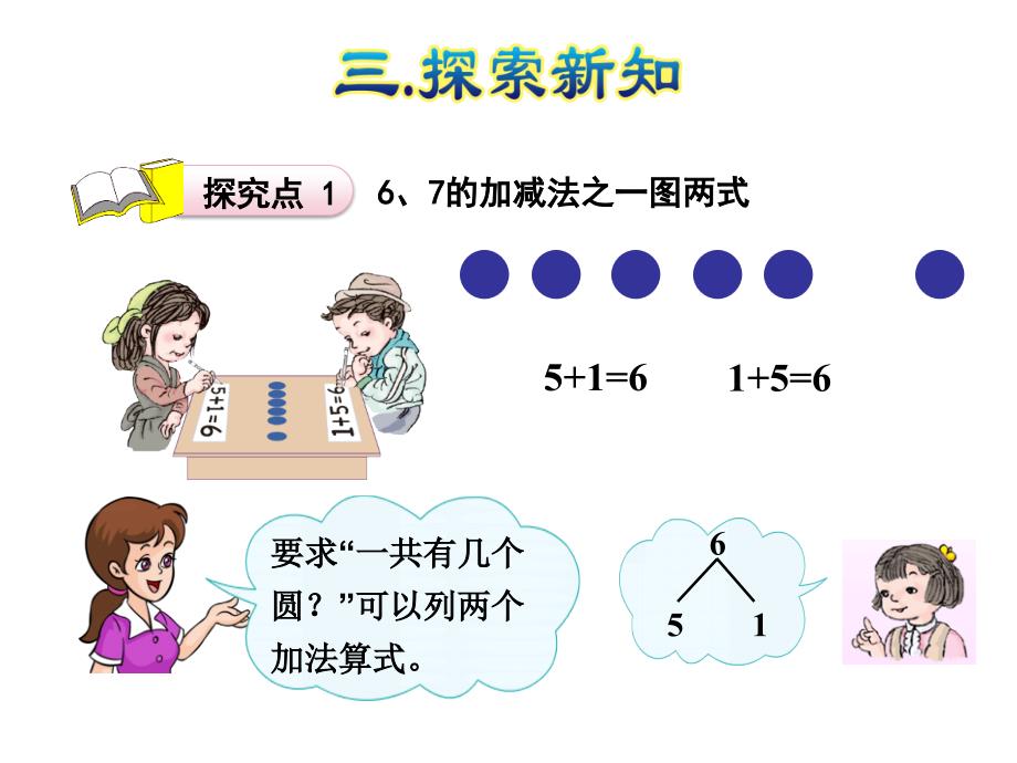 人教版数学一年级上册课件：第2课时---6、7的加减法_第4页