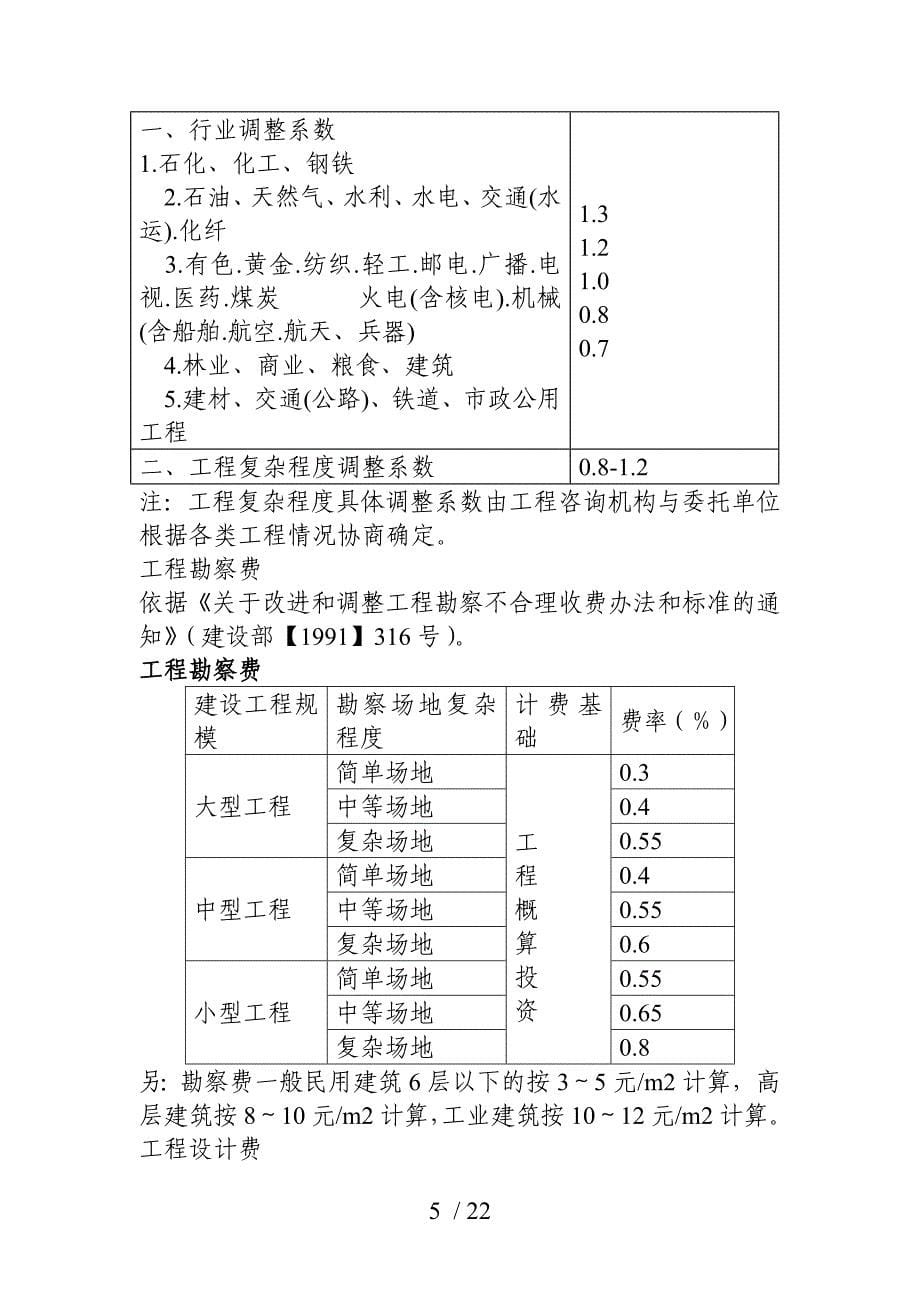 工程前期费用_工程投资估算_概算_二类费用_工程建设其他费用取费标准集合与自动计算器(_第5页