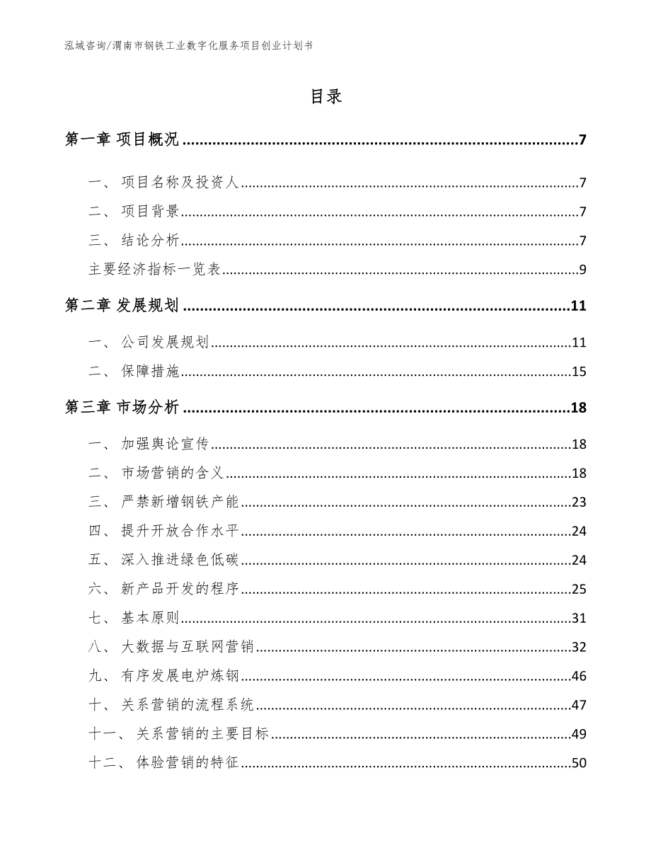 渭南市钢铁工业数字化服务项目创业计划书_第2页