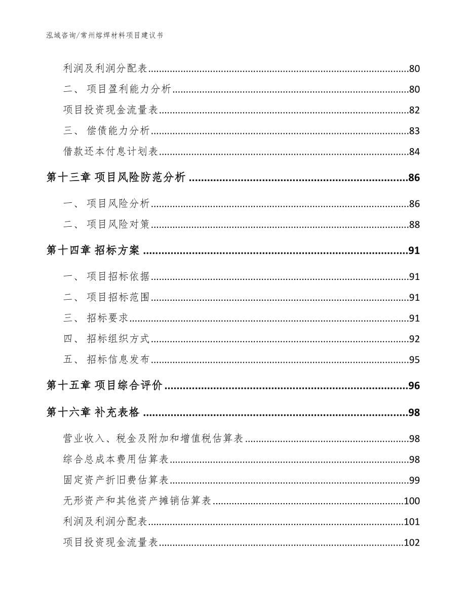 常州熔焊材料项目建议书_参考模板_第5页