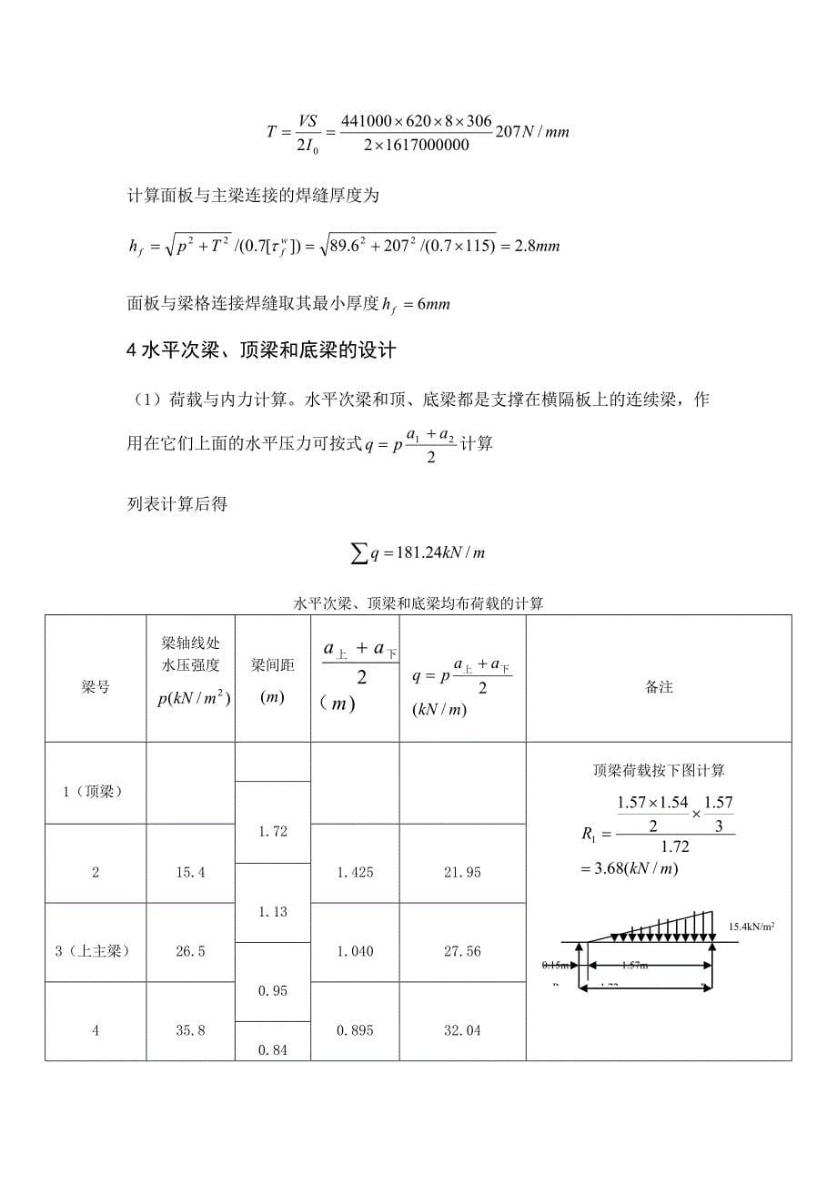 溢洪道露顶式平面钢闸门.doc_第5页