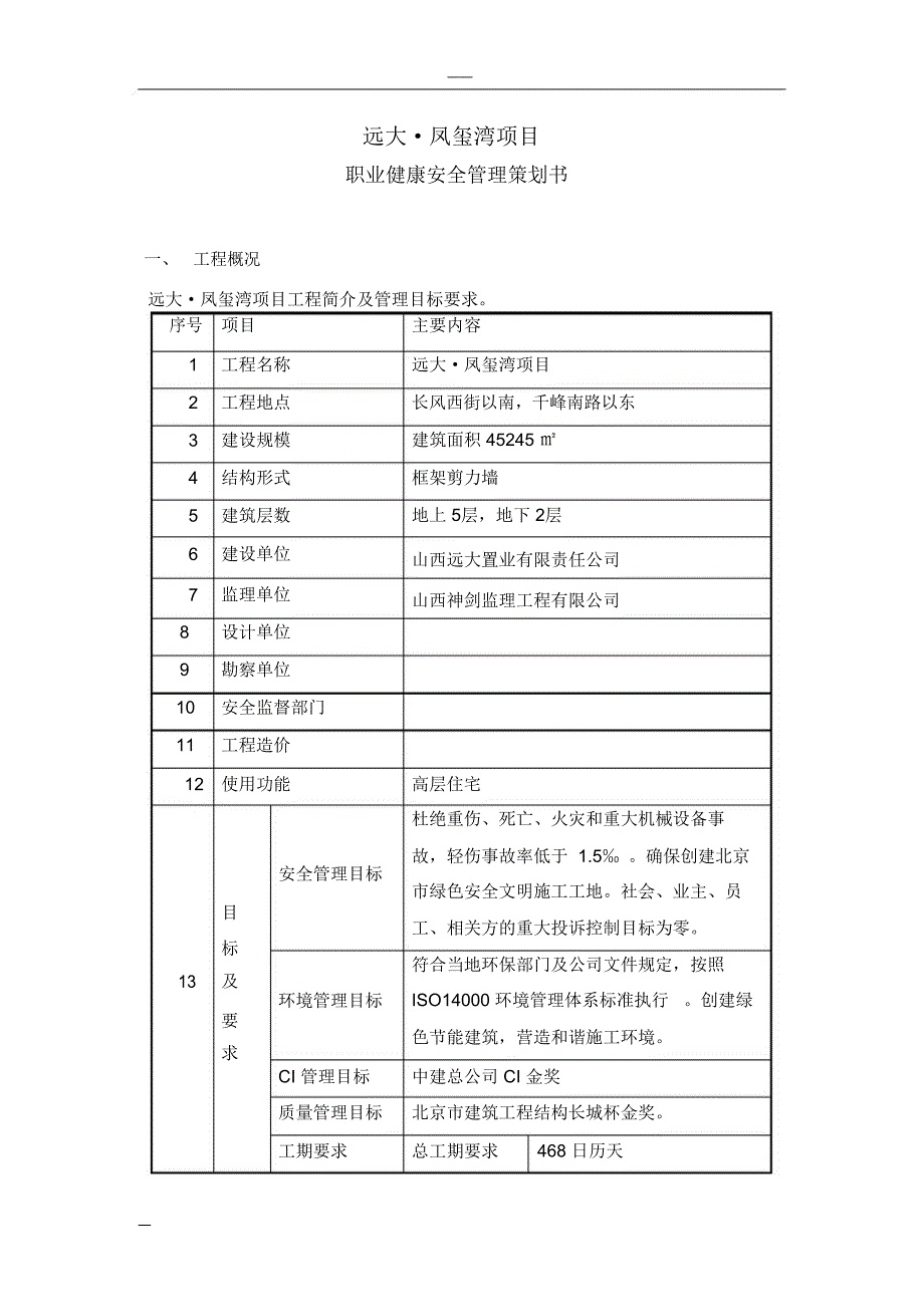 职业健康安全管理策划书_第1页