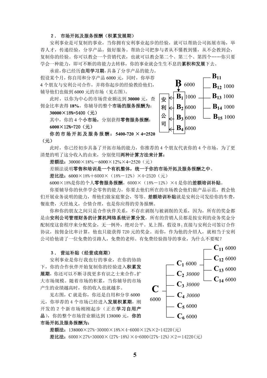 安利公司的业务奖金分配制度奖金制度结构图09_第5页