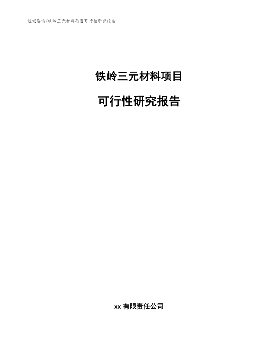 铁岭三元材料项目可行性研究报告【参考模板】_第1页