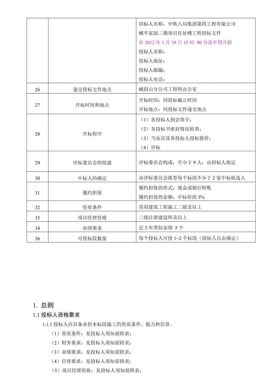 住宅楼工程施工邀请招标文件_第5页