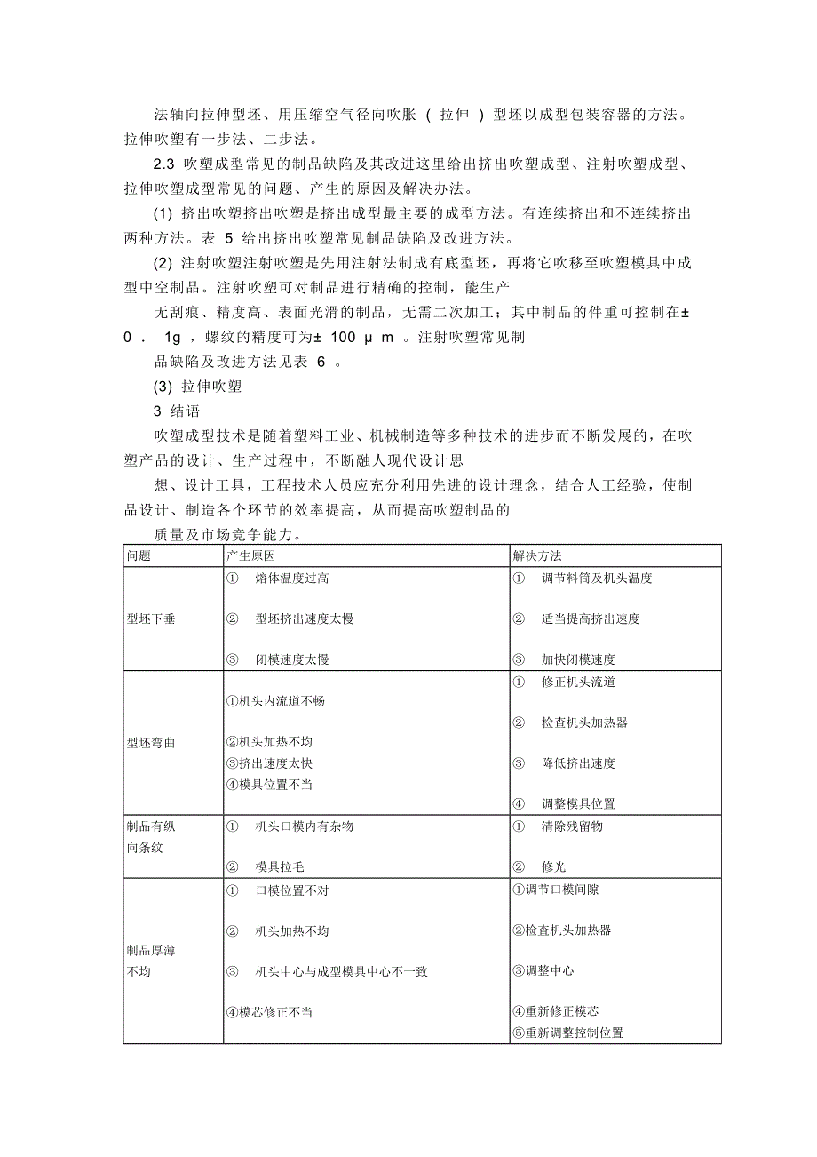 影响吹塑制品质量的因素及常见缺陷的排除.doc_第2页