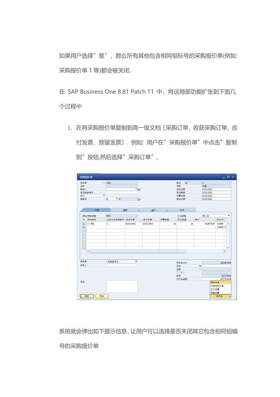 SAP Business One 中 对于采购报价单和比较报表的功能增强_第5页